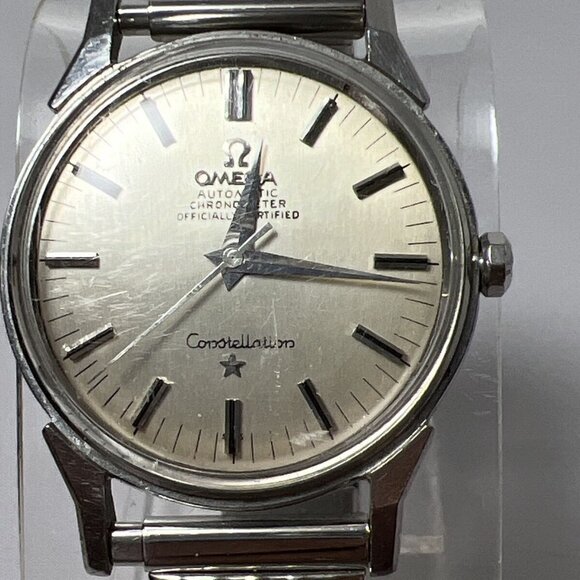 Omega Constellation Cal 551 Vintage Chronometer Silver Automatic Mens 34mm Watch - Picture 1 of 12